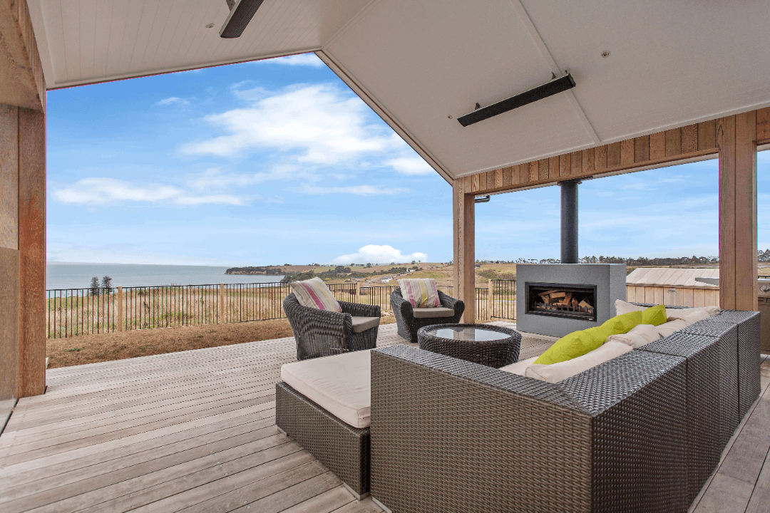 Custom made outdoor fireplace