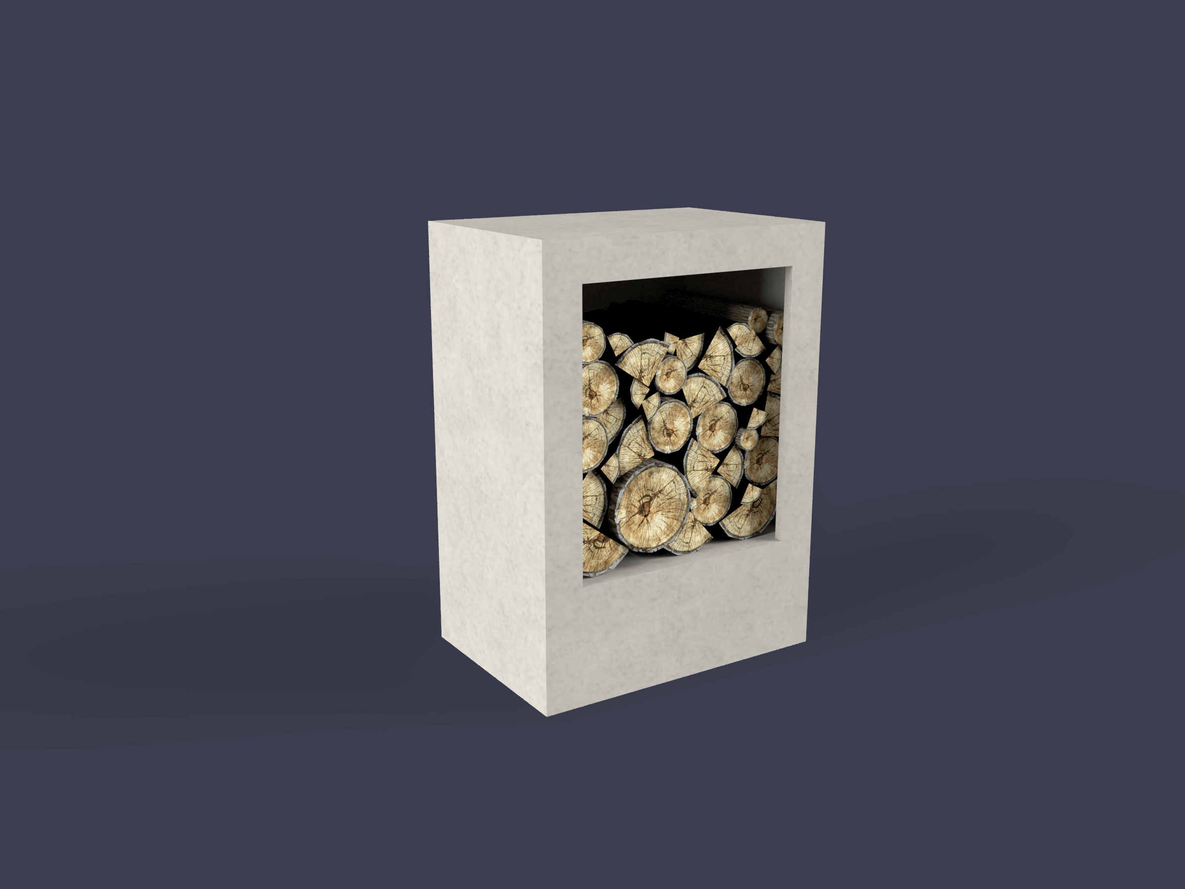 Concrete wood boxes for fireplace 800mm GRC wood boxes