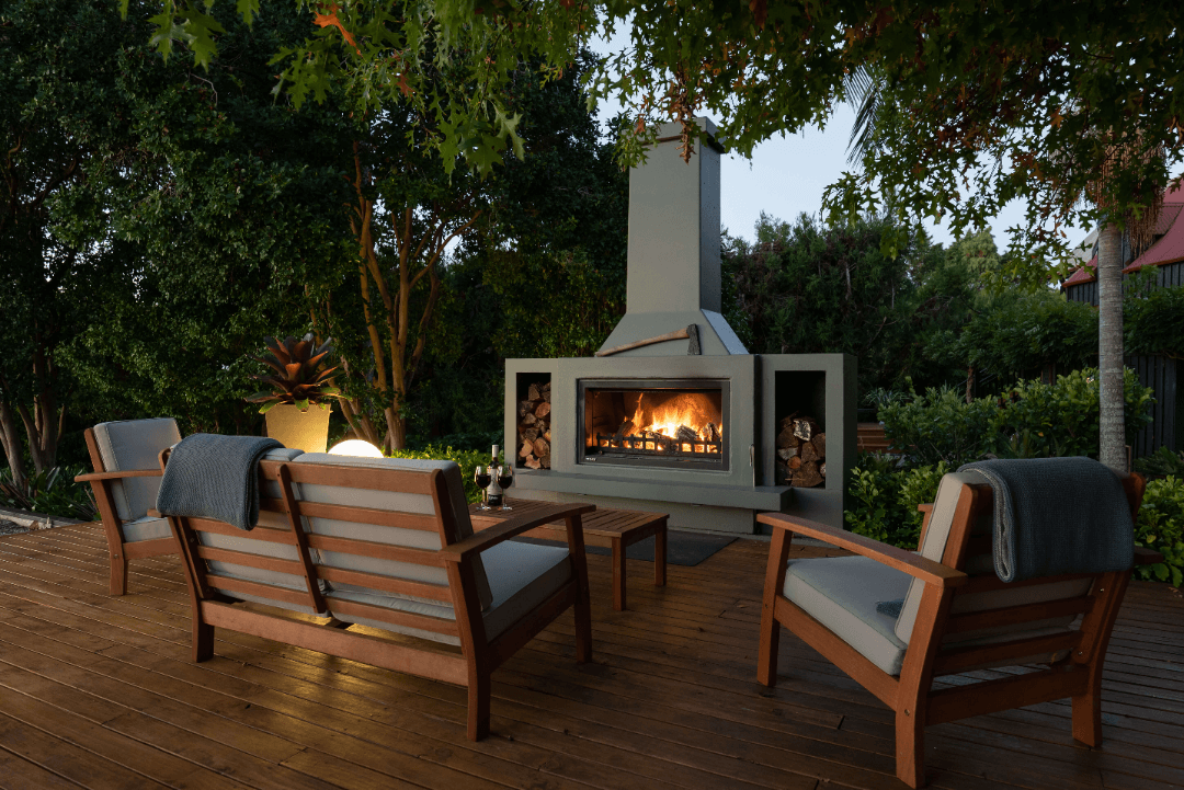 Fireplace with wood boxes