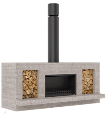 Single Peak outdoor fireplace
