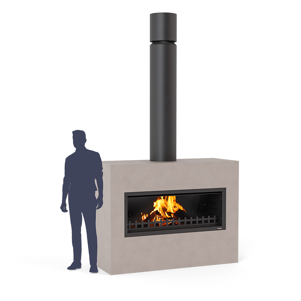 Burton outdoor fireplace render 