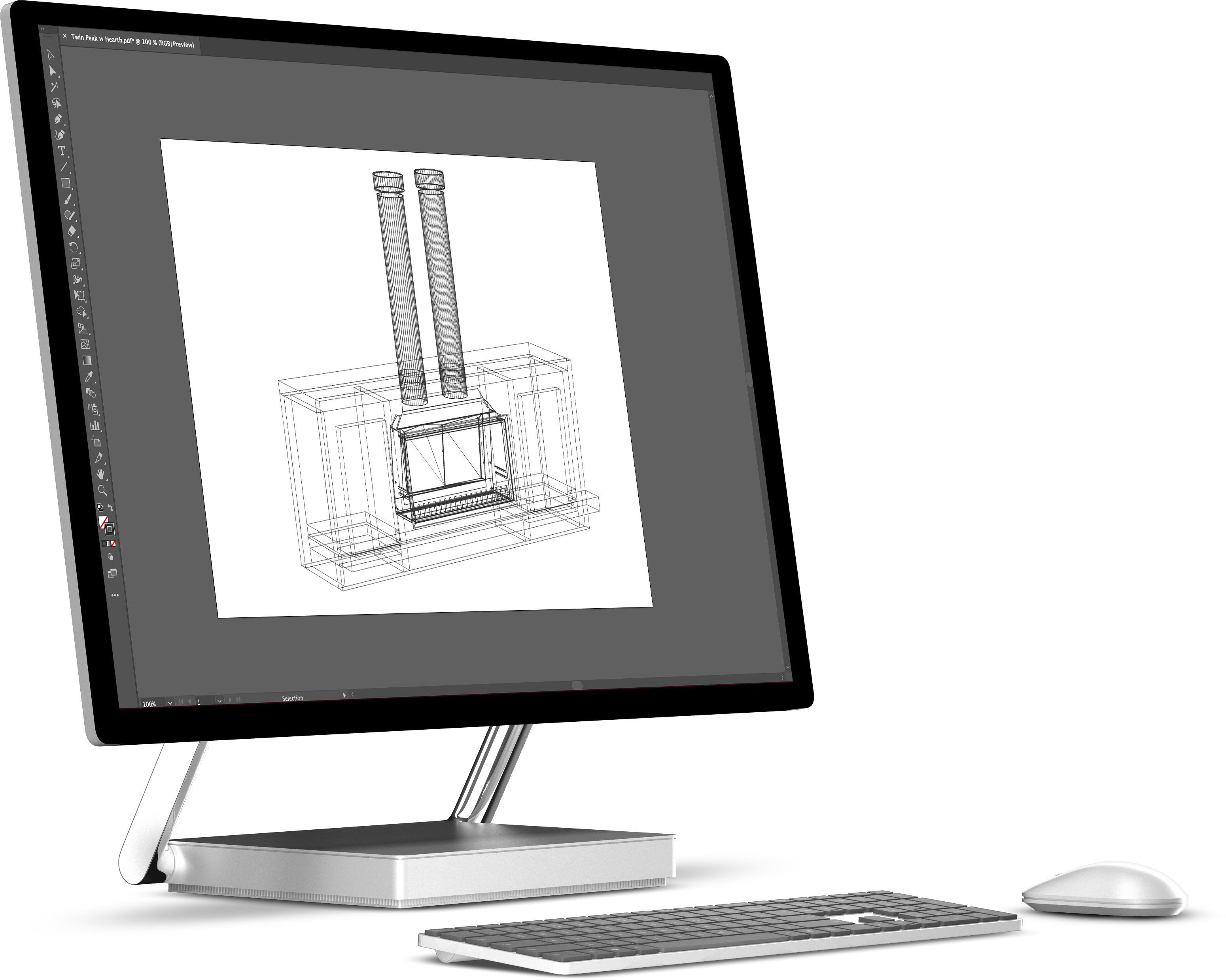 Download design files for our Twin Peak fireplace